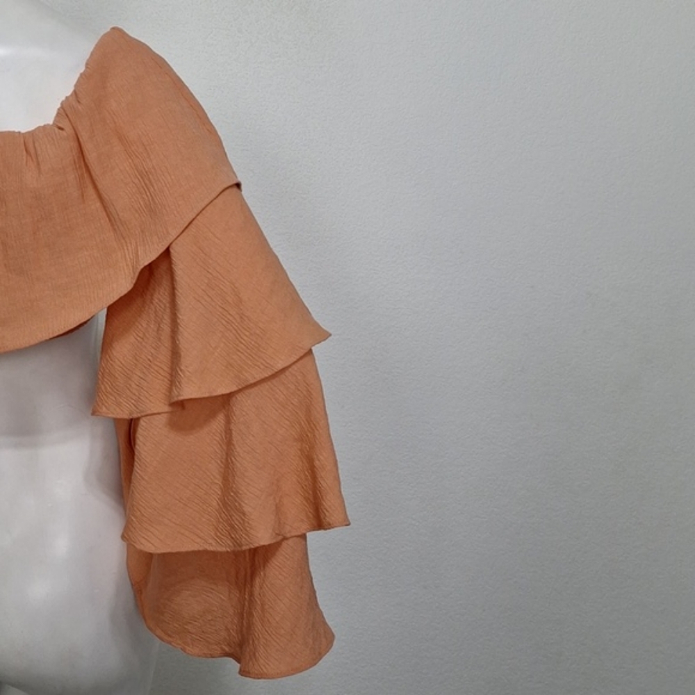 Skylar Rose NEW Coquette Cottagecore Wide Sleeve Off-Shoulder Ruffle Crop Top- L - Picture 8 of 14